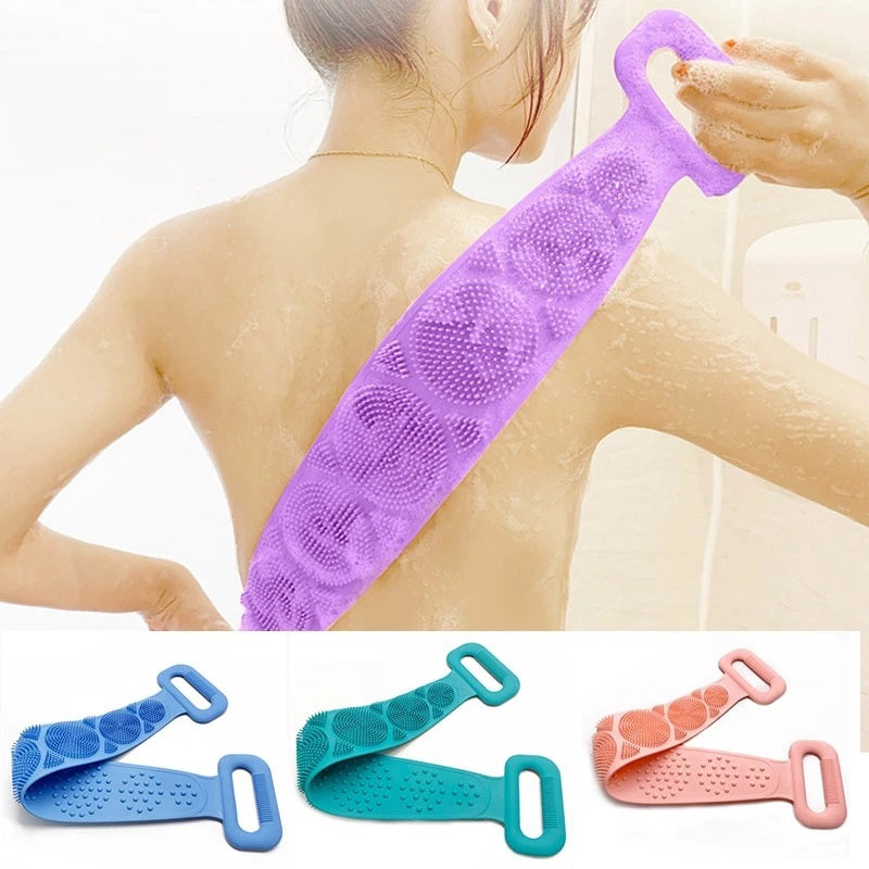 Blue Silicone Exfoliating Bath Shower Scrubber